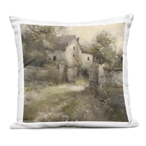 Stupell Industries Overgrown Hazy Cottage Outdoor Printed Pillow design by Creative Studio, 18 x 7 x 18