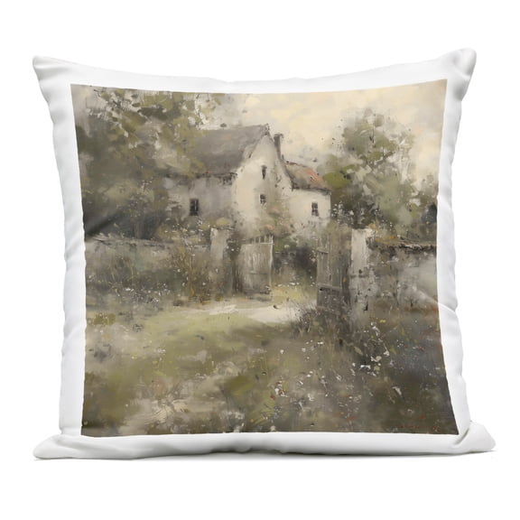 Stupell Industries Overgrown Hazy Cottage Outdoor Printed Pillow design by Creative Studio, 18 x 7 x 18