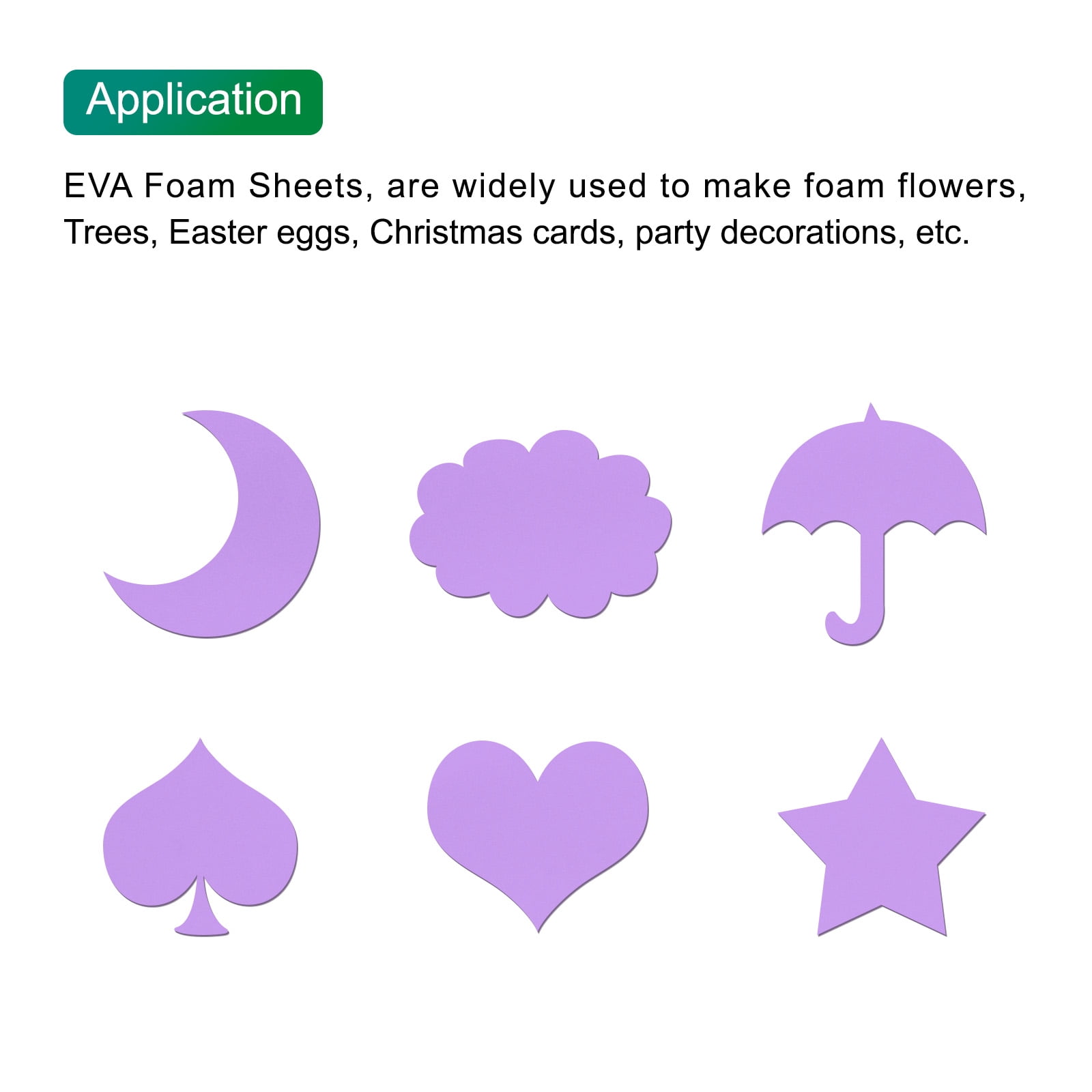 Uxcell EVA Foam Sheets Light Purple 35.4 Inch x 19.7 Inch 2mm Thick Crafts Foam EVA Sheets for Arts and Crafts 5Pcs