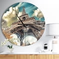 thumbnail image 2 of Designart 'Street View of Paris Eiffel Tower ' Modern wall clock, 2 of 4