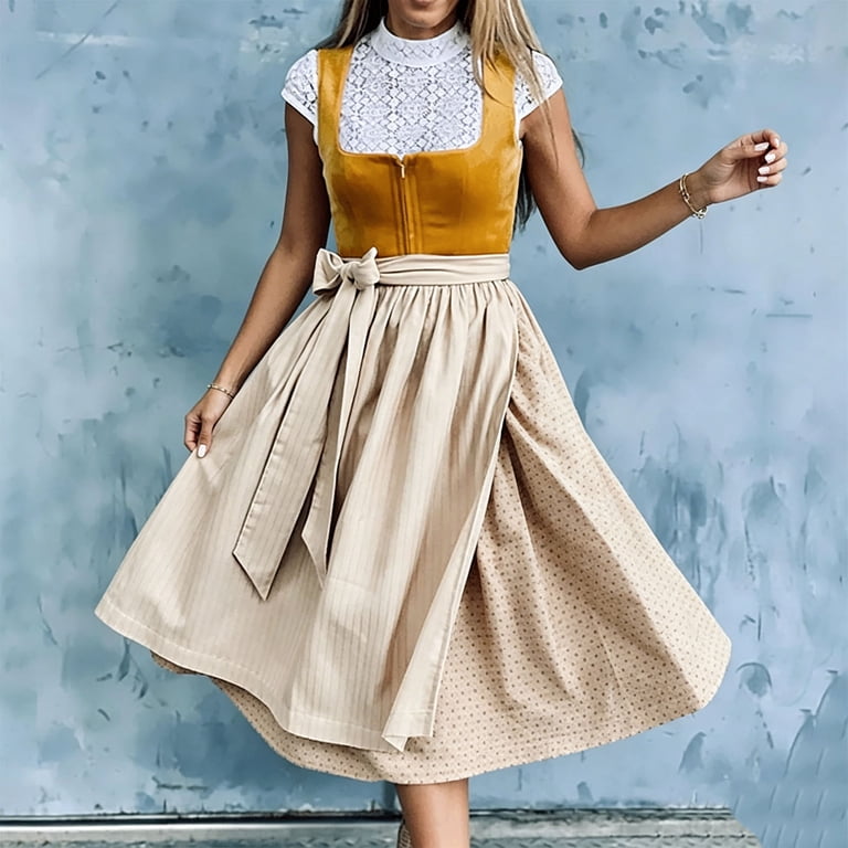 corset dirndl dress Oktoberfest Blue Mini Dirndl Dress with Lace-Up Bodice