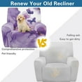 thumbnail image 4 of FOR U DESIGNS Butterfly Marble Purple Print Recliner Chair Covers Stretch Recliner Couch Covers 4-Pieces Anti-Dust Reclining Slipcovers Furniture Protector with Storage Pocket, 4 of 8