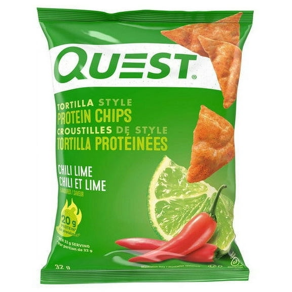 Quest Tortilla Style Protein Chips, Chili Lime Flavor, 32g/1.12 oz