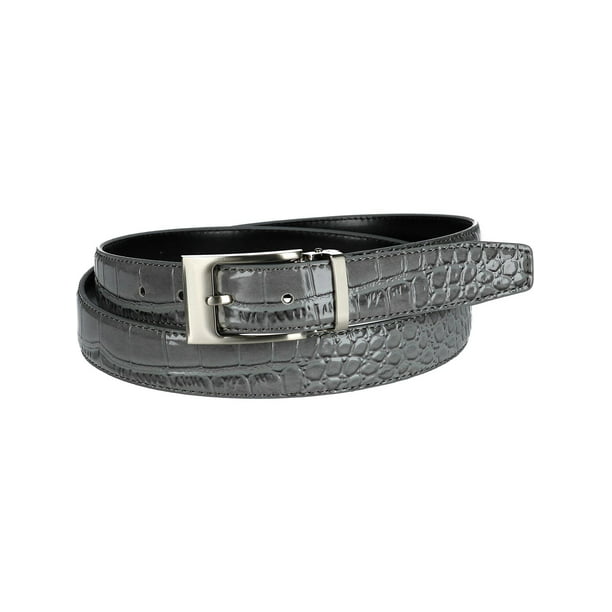CTM - CTM® Leather Croc Print Dress Belt with Clamp On Buckle (Men's ...