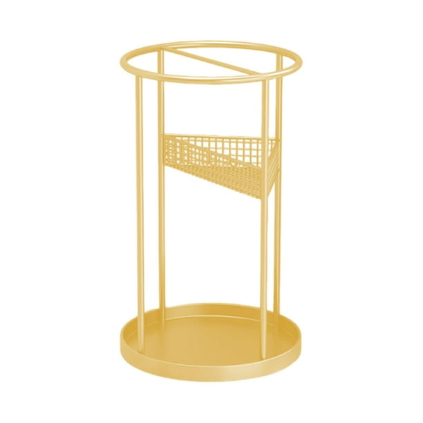 Cubo de almacenamiento para paraguas, soporte para paraguas comercial, adorno, estante decorativo versátil Oro
