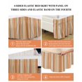 thumbnail image 6 of Burnt Orange Striped Wrap Around Bed Skirts for Queen Bed 18" Drop,Bed Skirt with Adjustable Elastic Belt Dust Ruffle Bed Valance for Bedroom Hotel Farmhouse Orange Ombre Stripes Bed Frame Cover, 6 of 7