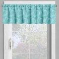 thumbnail image 4 of Ambesonne Abstract Valance & Curtain, Fresh Leaves Floral Art, 55"x45", Turquoise White, 4 of 7