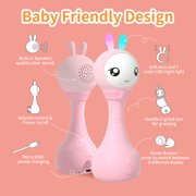 alilo Yoyo Talking Bunny Baby Musical Rattle - Repeats What You Say, Preloaded 90+ Content, ABC/Number/Notes Learning Toys for Babies Infant Newborn
