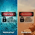 thumbnail image 6 of (2 Pack) Lockout Electricity Before Working OSHA Danger Sign 18 Inch X 12 Inch Plastic Sign, Weather Resistant, UV Protected for Workplace, Business, and Construction Site, Made in the, 6 of 8