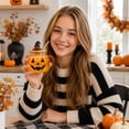 thumbnail image 5 of Halloween Pumpkin Cow Glass Cup with Lid and Glass Straw, Cute Spooky Borosilicate Drink Tumbler, Eco Reusable Straw Cup for Daily Office & Halloween Party Gifting, 5 of 7
