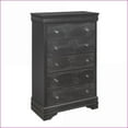 thumbnail image 4 of Bedroom Set, Traditional Shaker Style Slate Gray Full 5-Piece with LED Lighting | Solid Wood+MDF | Double Dressers, 4 of 6