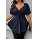 thumbnail image 3 of Blusa Eytino para mujer, talla grande, cuello en V, con ojales, 3 of 6