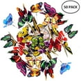 thumbnail image 2 of 100Pcs Vibrating Colorful Butterfly Garden Stakes with Springs for Outdoor Patio Decor, 6" PVC Windproof Flutter Sticks for Flower Beds, Pots, Yard, 25cm Random Color Pack, 2 of 7