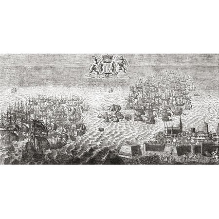 The Spanish Armada Flying to Calais, 1588 From The Book Short History of The English People by J.R. Green Published London 1893 Poster Print, 40 x 20 - Large