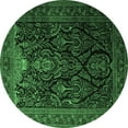 thumbnail image 1 of Ahgly Company Indoor Round Persian Emerald Green Traditional Area Rugs, 4' Round, 1 of 4