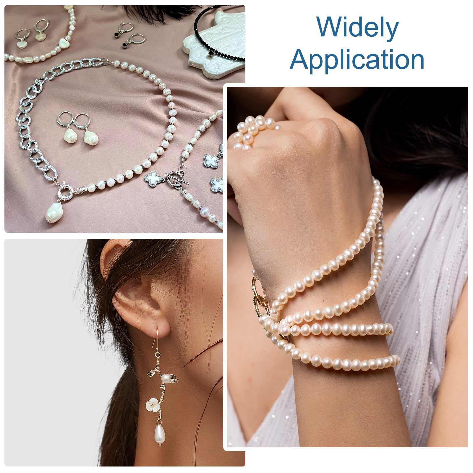 Uxcell 100 Pcs Natural Freshwater Pearl Beads, 8-9mm Irregular Loose Gemstone Pearls 0.8mm Side Hole for Leather Cord Beading Jewelry Making DIY Craft, White