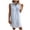 Blue, variant on vigerkar Women's Minimalist Sleeveless V-Neck Button-Down Striped Shirt Dress, Fashionable Loose Casual Summer Staple (Light Blue, L)