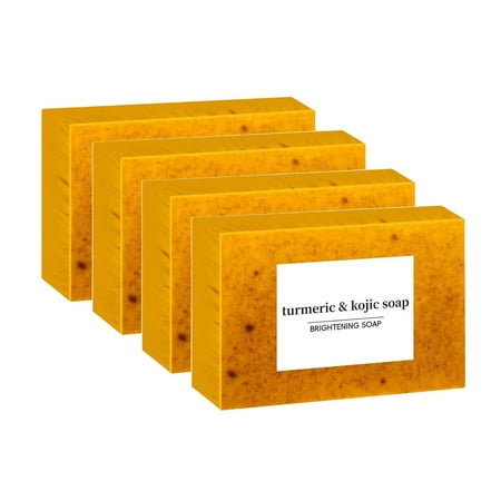4 Pcs Turmeric And Kojic Soap Bar Natural Brightening Bath Soap For Daily Home Shower And Personal Care