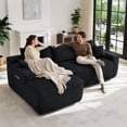 thumbnail image 3 of Lunale L-Shaped Modular Sectional Sofa with Left Chaise, No Assembly Required, Boneless Polyester Cloud Couch for Living Room, Black, 3 of 10