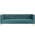 thumbnail image 4 of Modway Delight Tufted Button Performance Velvet Stainless Steel Sofa in Sea Blue, 4 of 7