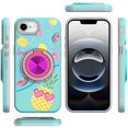 thumbnail image 2 of For Apple iPhone 16e Case, Pattern Design Hybrid with Invisible Ring Stand & Magnetic Back, Shockproof Protective Grip Phone Cover (Pineapple Love Vibe), 2 of 8