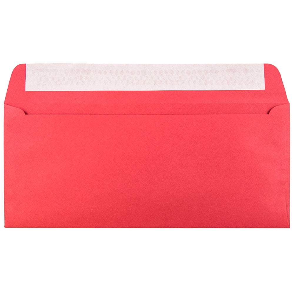 JAM Paper No. 10 Envelopes, 4 1/8 x 9 1/2, Red, 1000/Carton, Peel & Seal
