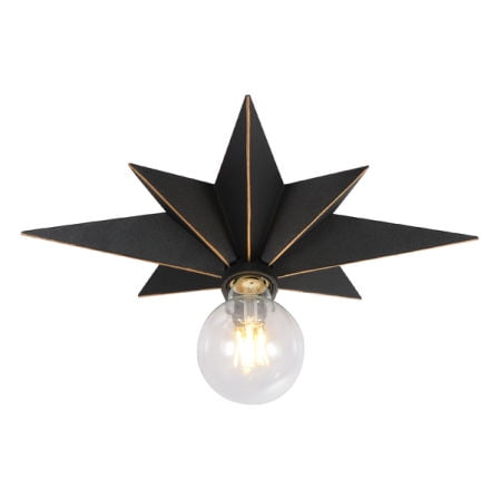 

16 inch Flush Mount Ceiling Light; Industrial Black Metal Star Ceiling Lights