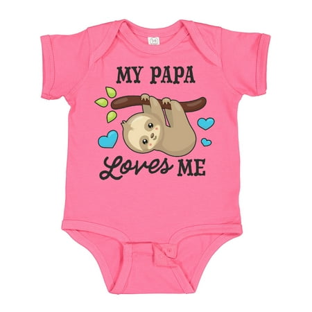 

Inktastic My Papa Loves Me with Sloth and Hearts Boys or Girls Baby Bodysuit