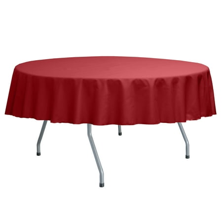 

Ultimate Textile (5 Pack) Poly-cotton Twill 72-Inch Round Tablecloth - for Restaurant and Catering Hotel or Home Dining use Red