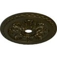 thumbnail image 3 of Ekena Millwork 23 5/8"OD x 3"ID x 2"P Bordeaux Deluxe Ceiling Medallion (Fits Canopies up to 4"), Hand-Painted Green Gold, 3 of 6