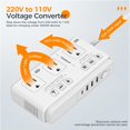 thumbnail image 3 of Convertidor de voltaje TESSAN de 220 V a 110 V con 4 enchufes USB y 3 AC, 3 of 8