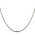 thumbnail image 2 of 925 Sterling Silver Rhodium Plated 2mm Round Box Chain Necklace 20 Inch Chain Necklace for Women and Men, 2 of 2