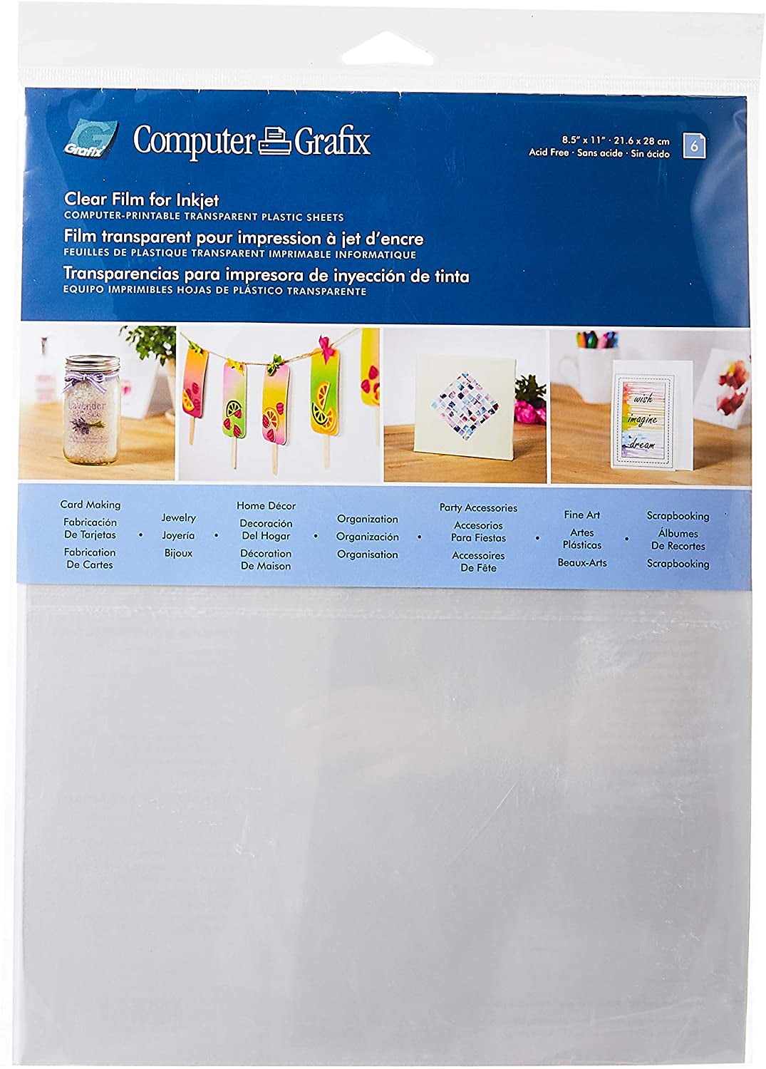 Clear Grafix 30-Pound 8-1/2-Inch by 11-Inch Vellum Inkjet Printable 50-Pack