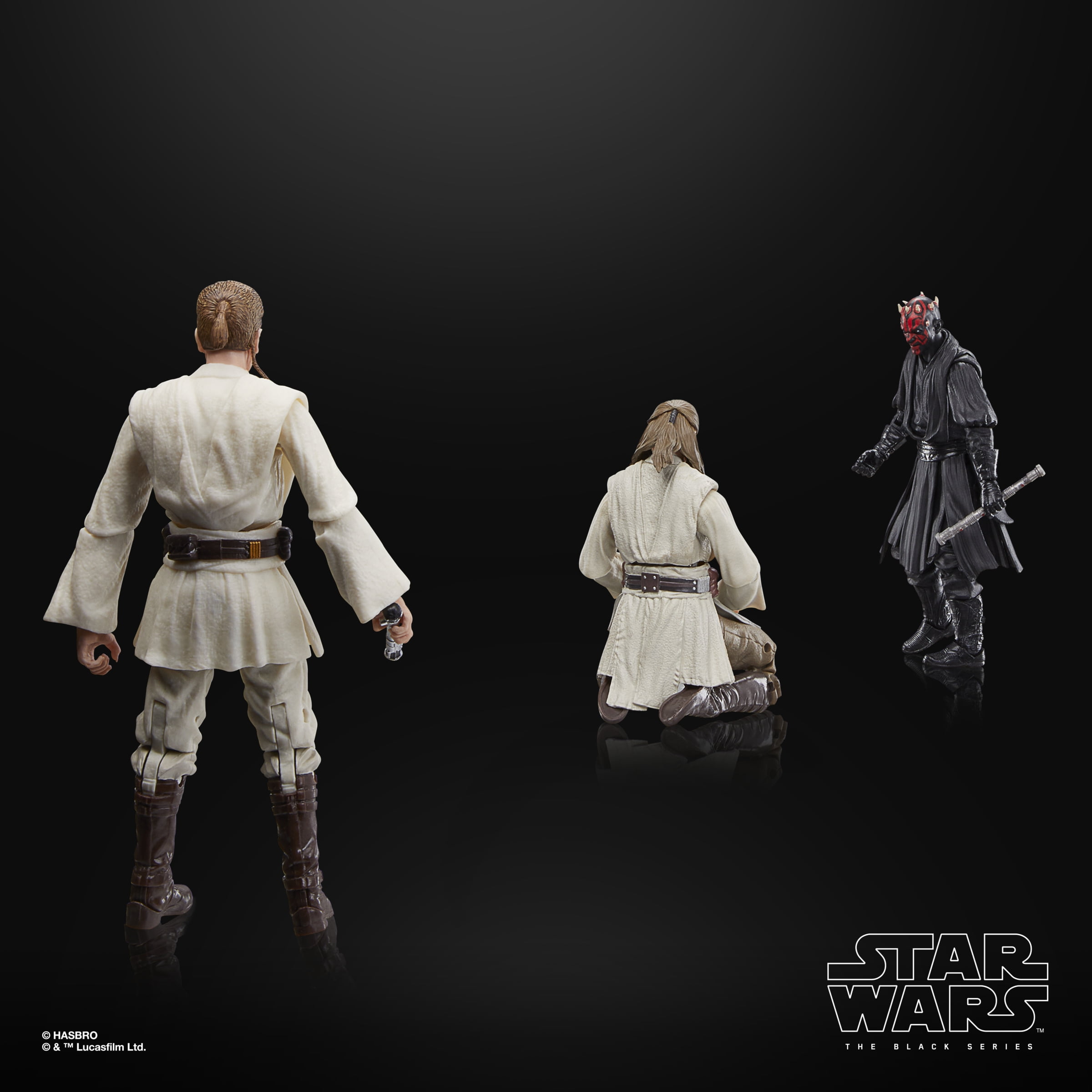 Star Wars The Black Series Qui-Gon Jinn, Darth Maul, Obi-Wan Kenobi Action Figure Set (6”)