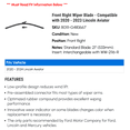 thumbnail image 2 of Front Right Wiper Blade - Compatible with 2020 - 2023 Lincoln Aviator 2021 2022 2024, 2 of 2