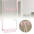 thumbnail image 2 of Pink Bow Over The Door Hooks 5-Hook Hanger, Heavy Duty Towel Rack Over Door Hanger, Kawaii Farmhouse Rustic Style for Bedroom Bathroom Kitchen Organization, Pink, 2 of 6