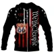 thumbnail image 3 of Sudadera con capucha y cremallera para hombre, informal, nueva, de primavera y otoño, con estampado de la Ruta 66, de manga larga, estilo urbano, holgada y de gran tamaño, 3 of 5