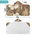 thumbnail image 3 of Tropical Hibiscus Flowers with Brown Hooded Beach Towel Kids Bath Towels Quick Dry for Pool Swiming 50" x 23.5" Microfiber Soft Bathrobe, 3 of 7