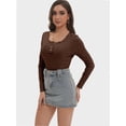 thumbnail image 4 of Women's Shirts Long Sleeve Casual Fall Top Button Ribbed Knit Basic Blouses, 4 of 6