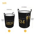 thumbnail image 2 of Lsque Happy New Year 2024 (2) pattern Laundry Hamper Basket, Tall Woven Rope Hamper Basket for Clothes, Lightweight Storage Basket, Collapsible Waterproof-Medium, 2 of 8