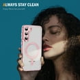 thumbnail image 4 of Allytechgroup Galaxy S23 FE Magnetic Case, Clear Back Cover Not-Yellowing Anti-Scratch Magsafe Compatible Wireless Charging Shockproof Bumper Phone Case for Samsung Galaxy S23 FE, Pink, 4 of 7