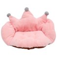 thumbnail image 1 of Cojín de asiento grueso con forma de corona, cálido y de felpa para el invierno, para el hogar y la oficina (rosa), 1 of 6