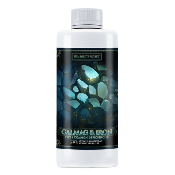 Humboldts Secret CalMag & Iron | Calcium, Magnesium & Chelated Iron Nutrient Fertilizer | Hydroponic Supplies for Vegetative & Flowering Growth in Soil, Coco, Hydroponics or RO Water | 8 Ounce