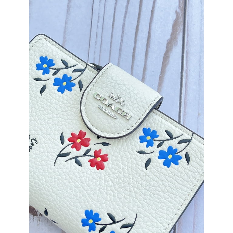 Coach Women s Medium Corner Zip Wallet with Floral Print Chalk Multi Walmart