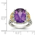 thumbnail image 4 of Auriga 925 Sterling Silver and Gold Amethyst Engagement Ring Size 8 for Women, 4 of 6