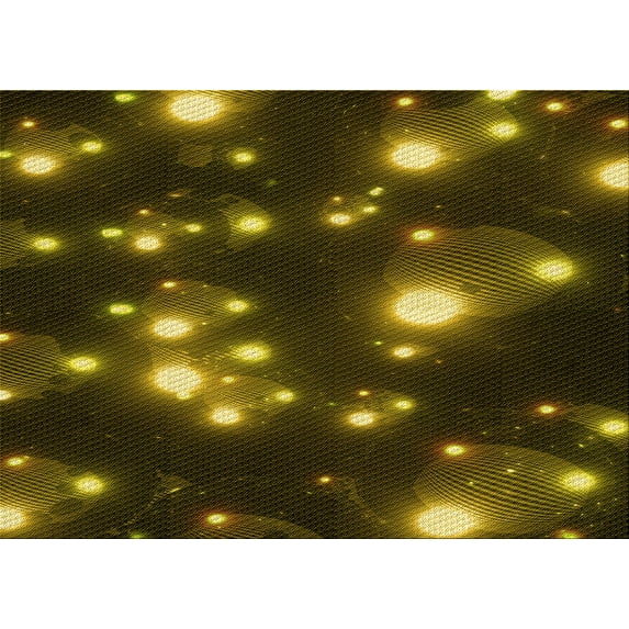 Ahgly Company Machine Washable Indoor Rectangle Transitional Dark Yellow Green Area Rugs, 8' x 12'