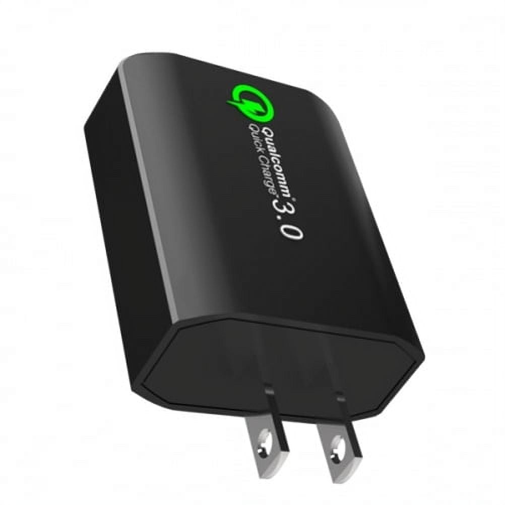 Fast 18W Home Charger w Retractable USB Cable M1M for Blackberry KEYone, Key2 LE - BLU G9, Vivo XI Plus 5 - CAT S61 S48c - Coolpad Legacy - Essential Phone (PH-1) - Google Pixel XL 3a XL 3 XL