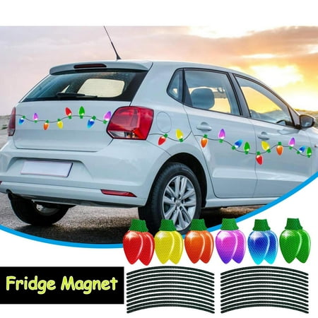 

Ympuoqn Indoor Outdoor Christmas Decorations Christmas Car Refrigerator Decoration - 12 Reflective Bulb Shaped Magnets 22 Magnetic Wire Ornament Set Xmas Party Favors