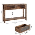 thumbnail image 3 of BeesClover Table Console Étroite de 43 Pieds' avec 2 Tiroirs en Verre, Table de Sofa à 2 Niveaux pour Entrée, Table d'Appoint Moderne avec Rangement pour Salon, Couloir, Table de Foyer, 3 of 8