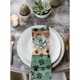 thumbnail image 2 of Teal Green Brown Cloth Napkins Set of 6 Reusable Dinner Napkins, Farmhouse Dog Paw Vintage Cocktail Napkin Washable Table Napkins for Wedding/Holiday Party/Baby Shower 20"x20", 2 of 7